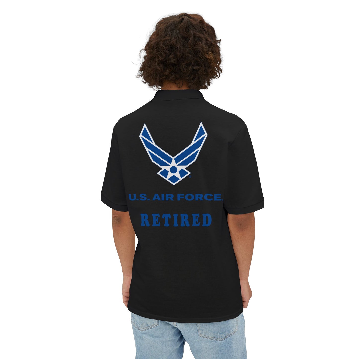 Men's Piqué Polo - USAF - Air Force - Retired X 300