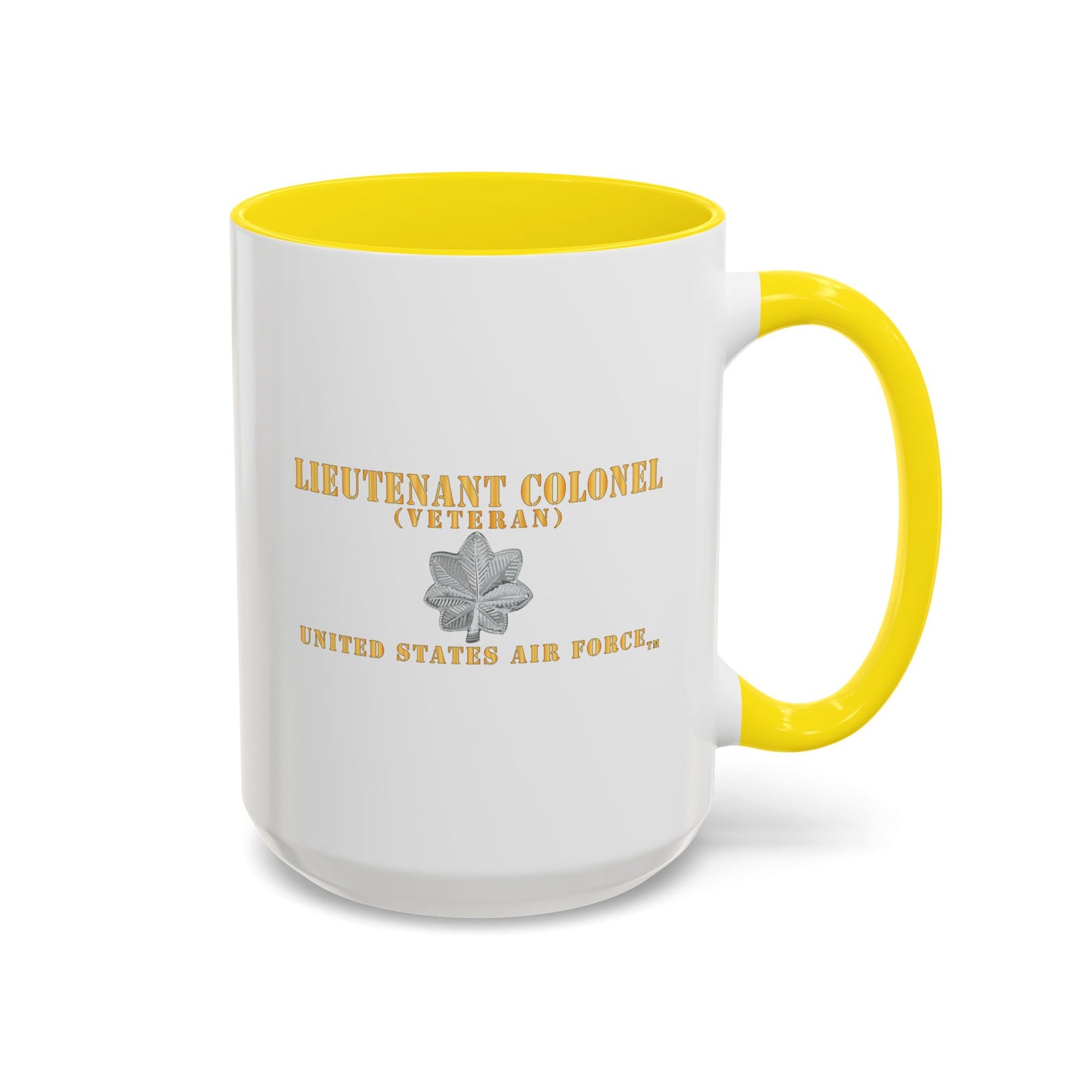 Accent Coffee Mug (11oz & 15oz) - USAF - Lieutenant Colonel - LTC - Veteran - Flat - TM X 300