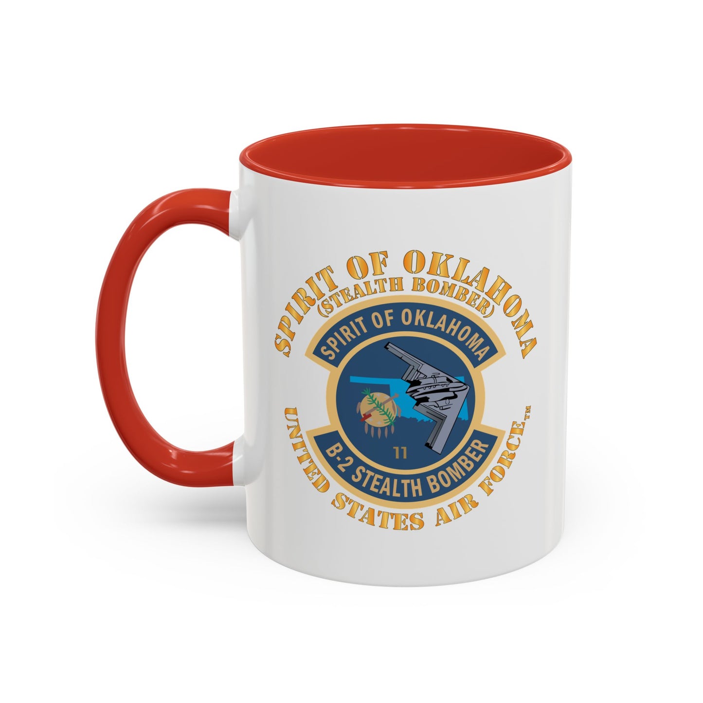 Accent Coffee Mug (11oz & 15oz) - USAF - B2 - Spirit of Oklahoma - Stealth Bomber X 300