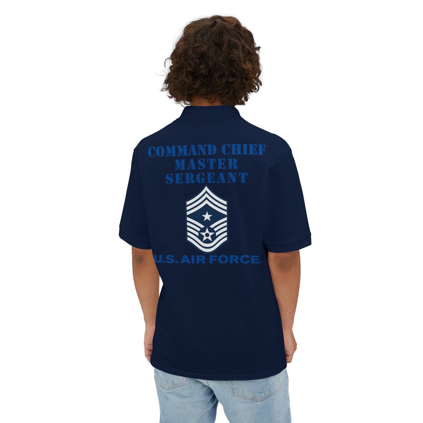 Men's Piqué Polo - USAF - Command Chief Master Sergeant (E9c) - 2020 - US Air Force w Text X 300