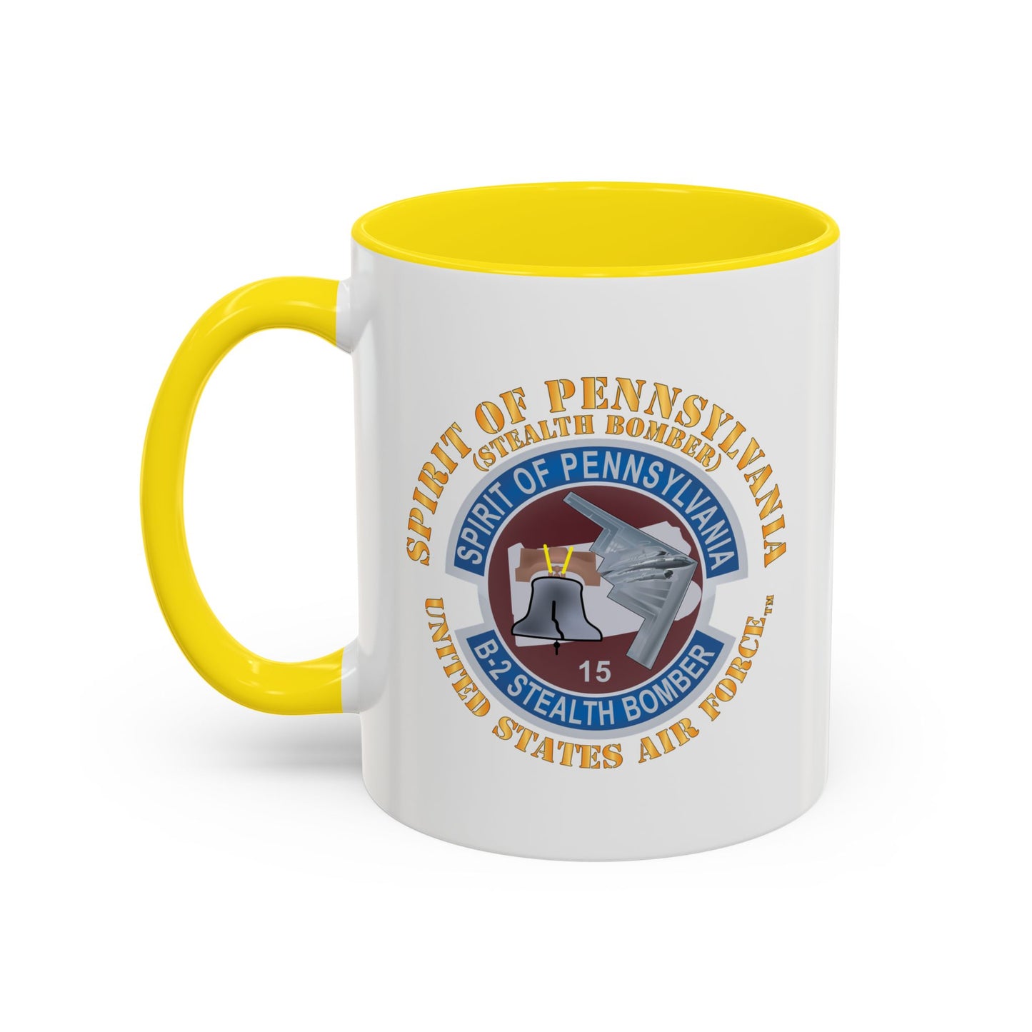 Accent Coffee Mug (11oz & 15oz) - USAF - B2 - Spirit of Pennsylvania Stealth Bomber X 300