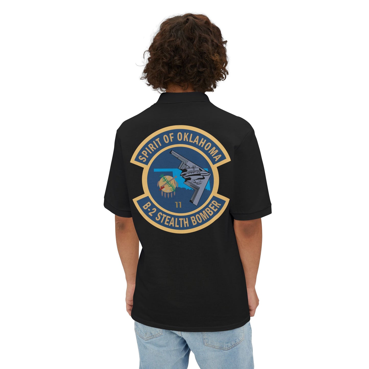 Men's Piqué Polo - USAF - B2 - Spirit of Oklahoma - Stealth Bomber wo txt X 300