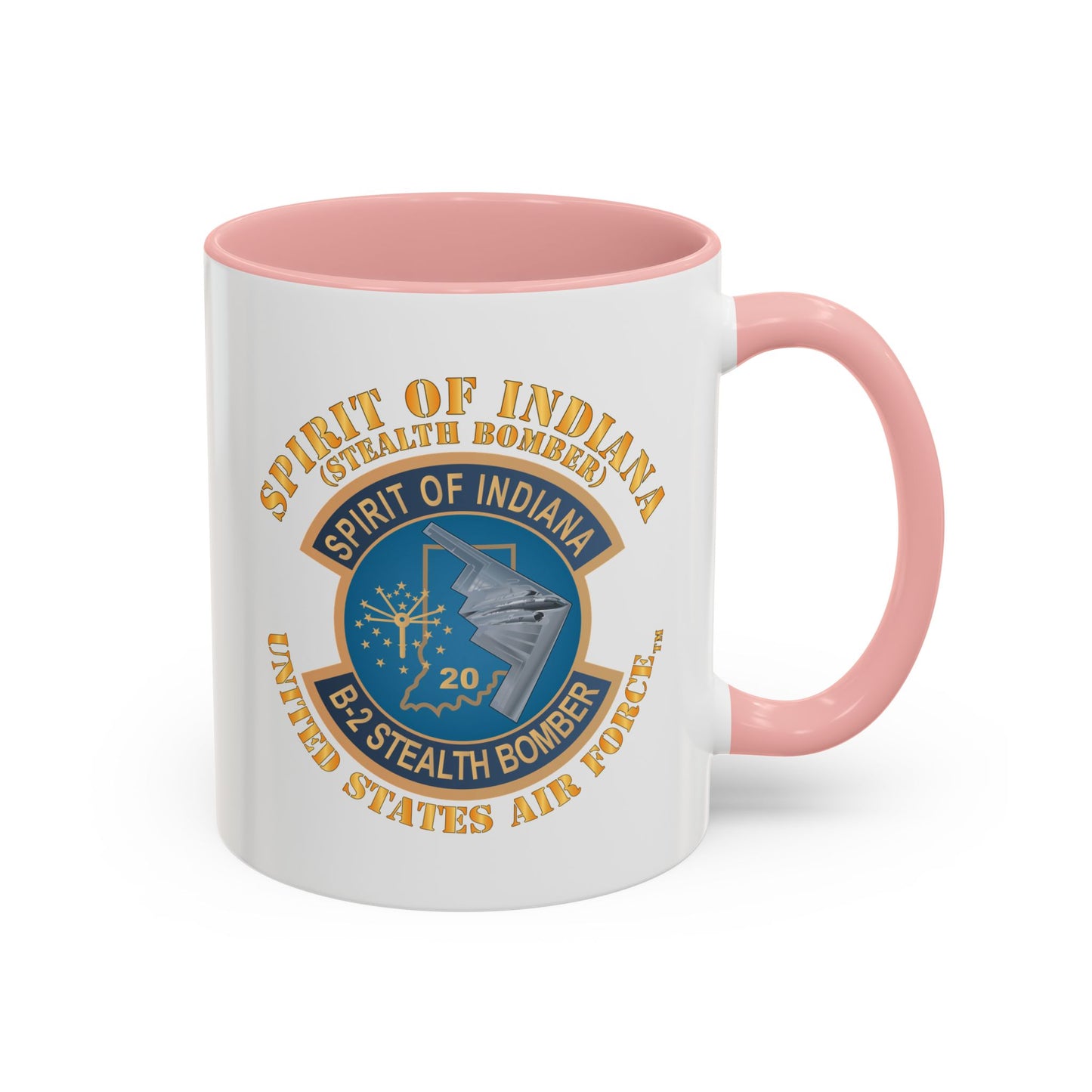 Accent Coffee Mug (11oz & 15oz) - USAF - B2 - Spirit of Indiana - Stealth Bomber X 300