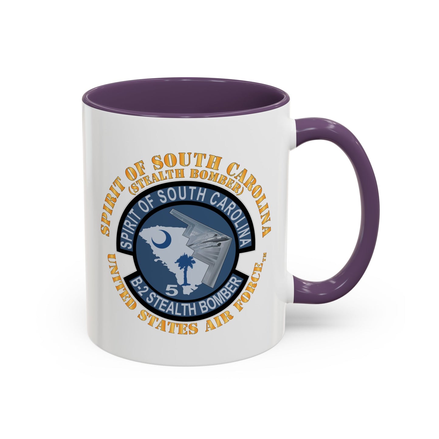 Accent Coffee Mug (11oz & 15oz) - USAF - B2 - Spirit of South Carolina Stealth Bomber X 300