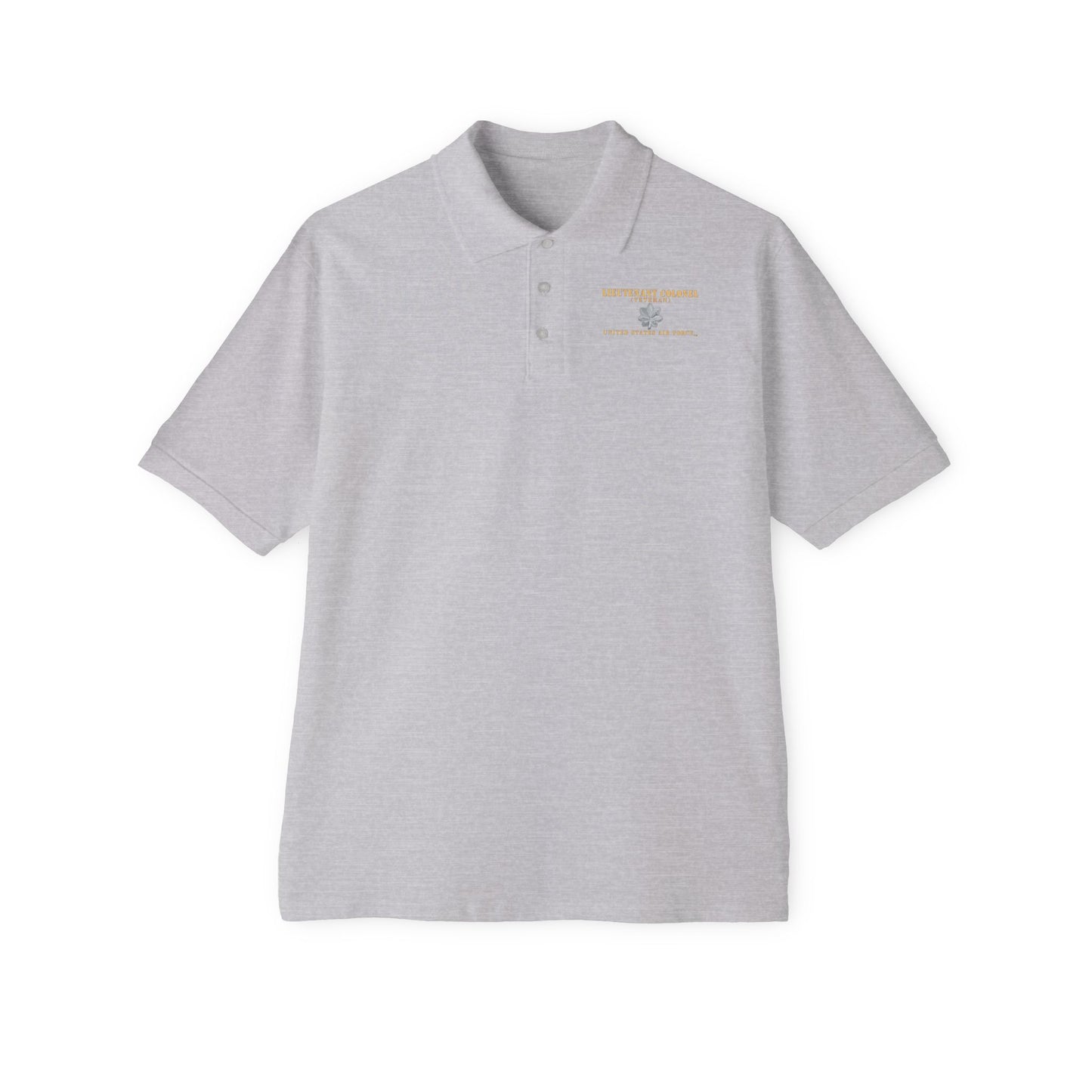 Men's Piqué Polo - USAF - Lieutenant Colonel - LTC - Veteran - Flat - TM X 300