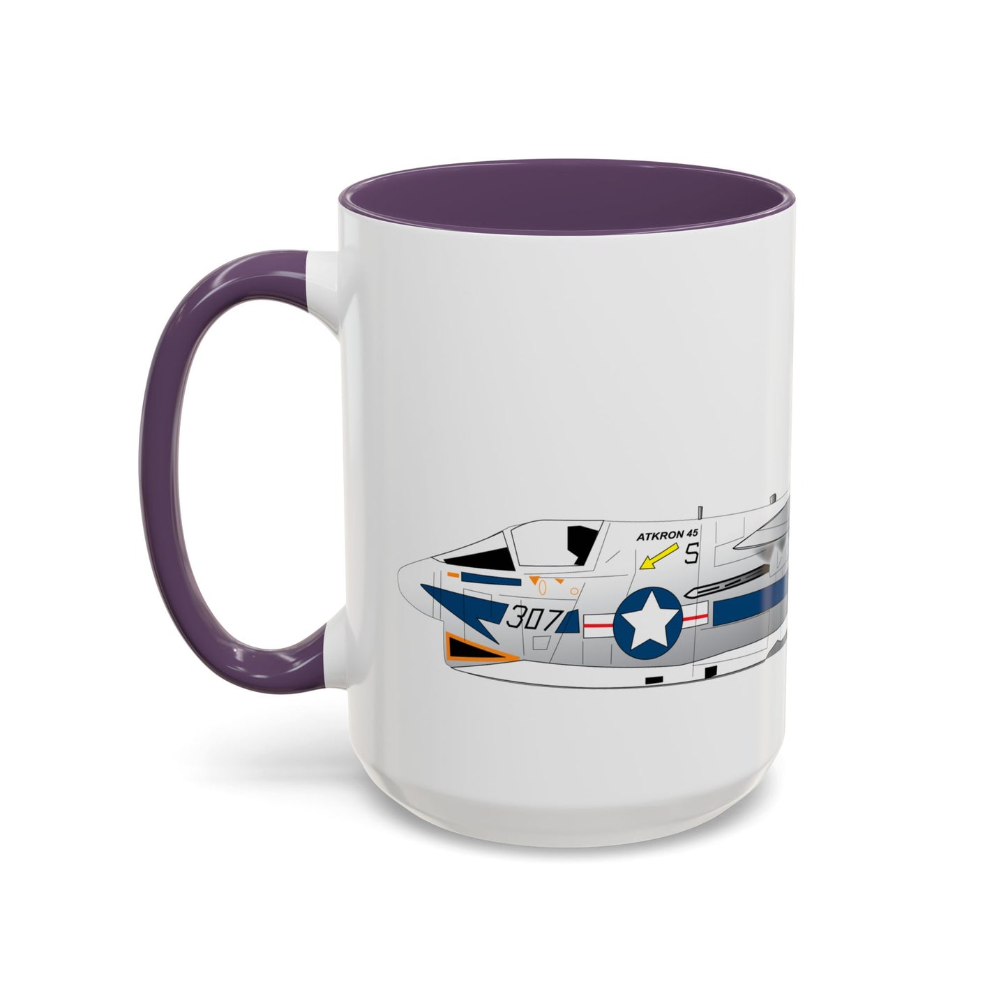 Accent Coffee Mug (11oz & 15oz) - Aircraft - Navy - A-7B Corsair II - Side X 300