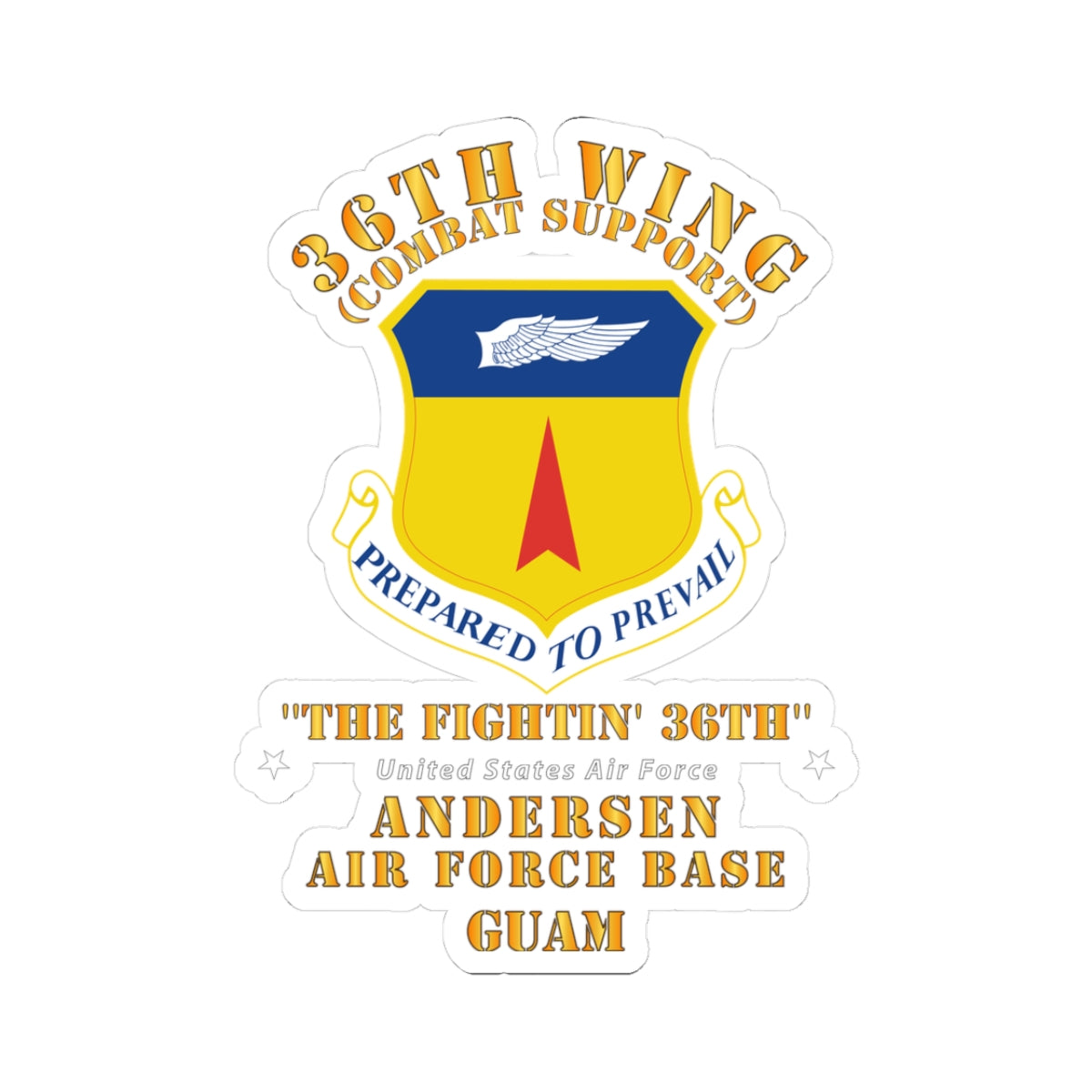 Kiss-Cut Stickers - USAF - 36th Wing - Anderson AFB - Guam