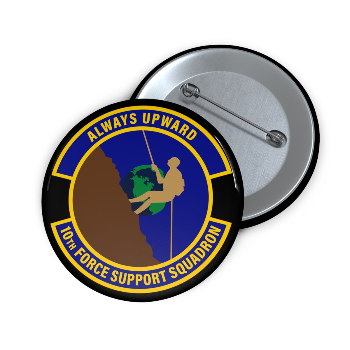 Custom Pin Button - USAF - 10th Force Support Squadron wo txt