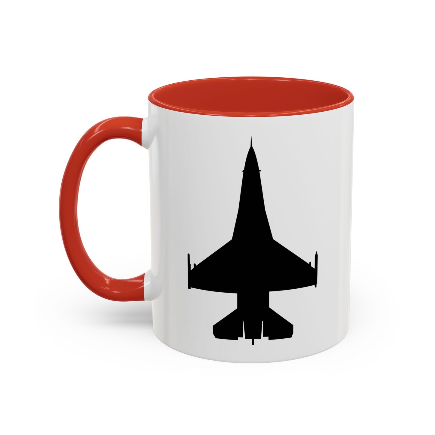 Accent Coffee Mug (11oz & 15oz) - Aircraft - F-16 -Top - Black wo Txt X 300