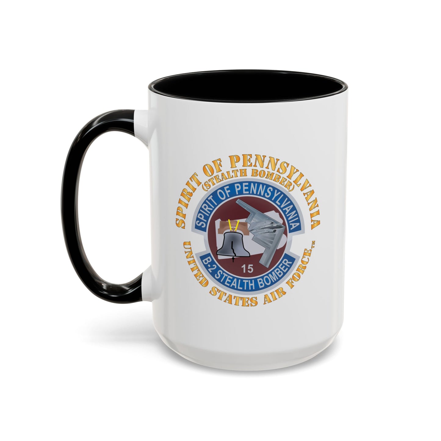 Accent Coffee Mug (11oz & 15oz) - USAF - B2 - Spirit of Pennsylvania Stealth Bomber X 300