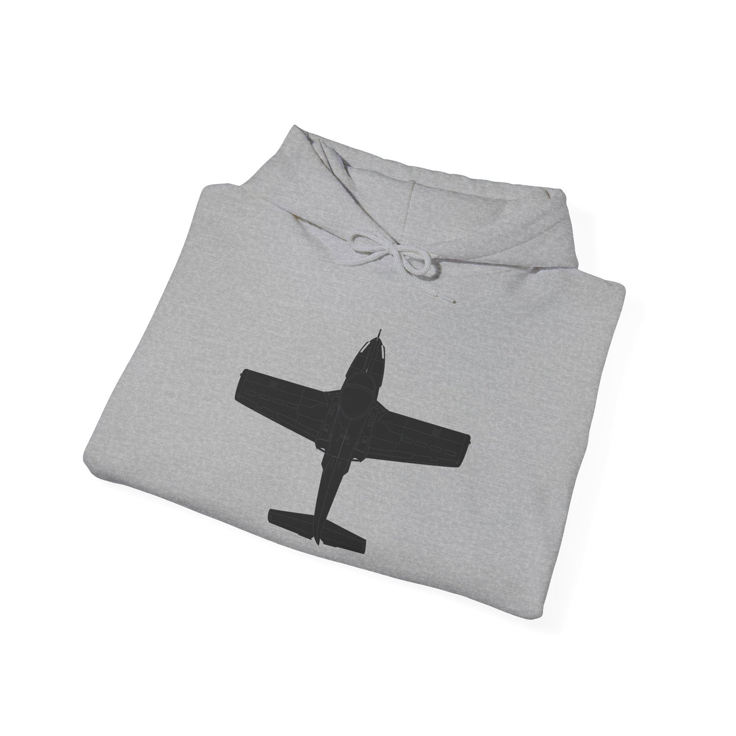 Unisex Heavy Blend Hooded Sweatshirt - Aircraft - T-37-Trainer - Top - Black - Metal X 300
