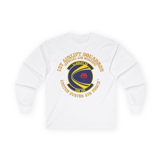 Unisex Ultra Cotton Long Sleeve Tee - USAF - 1st Airlift Squadron X 300
