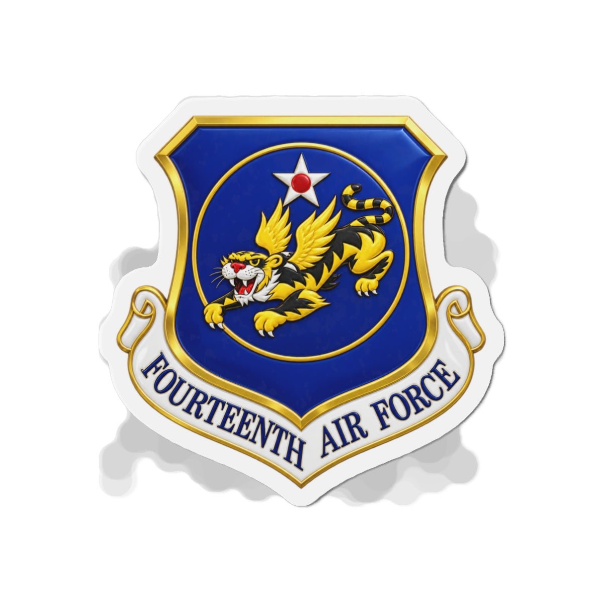Die-Cut Magnet - USAF - 14th Air Force - Flying Tigers wo txt - 3D - Enhanced