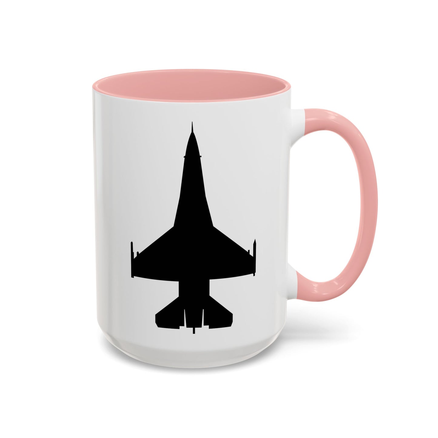 Accent Coffee Mug (11oz & 15oz) - Aircraft - F-16 -Top - Black wo Txt X 300