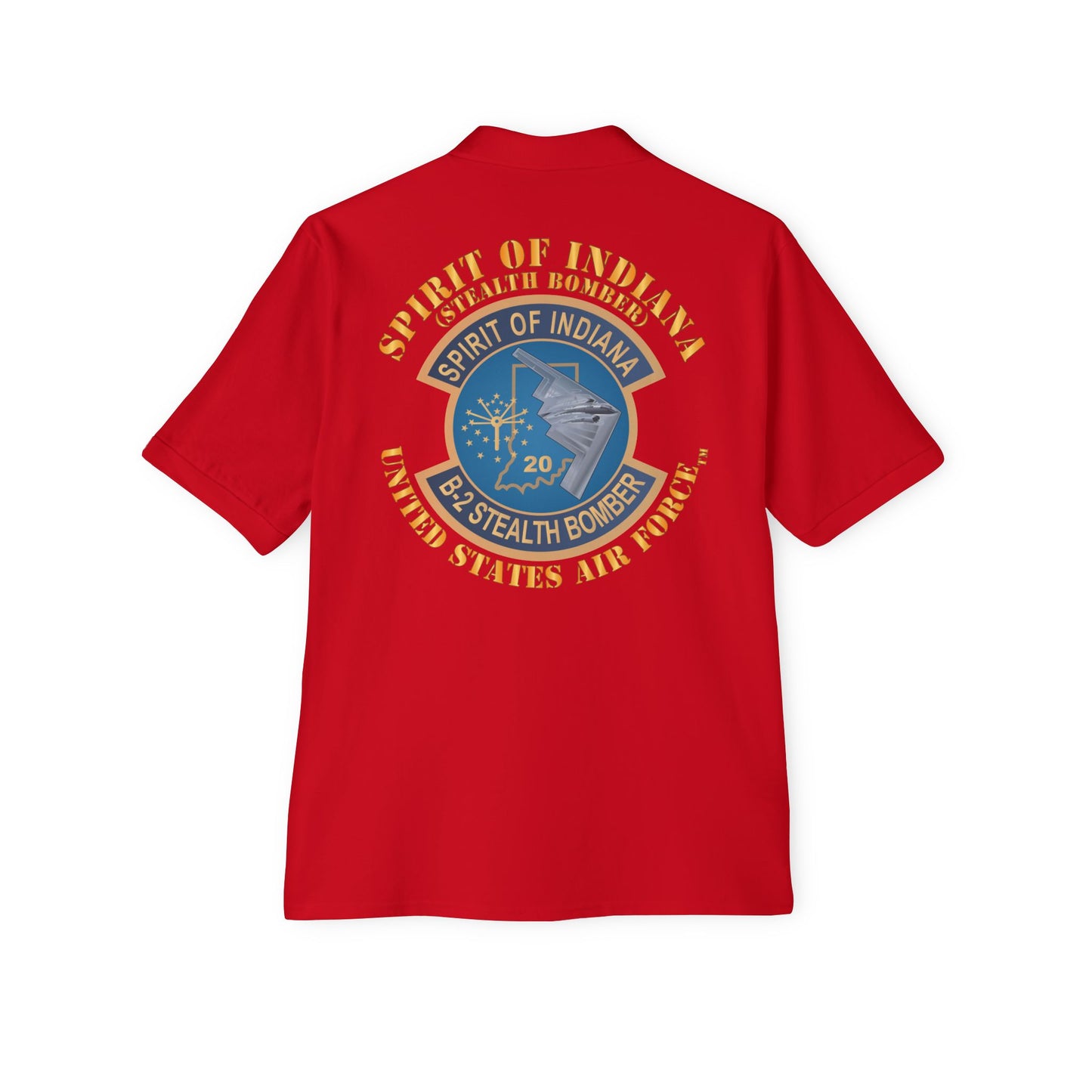 Men's Piqué Polo - USAF - B2 - Spirit of Indiana - Stealth Bomber X 300