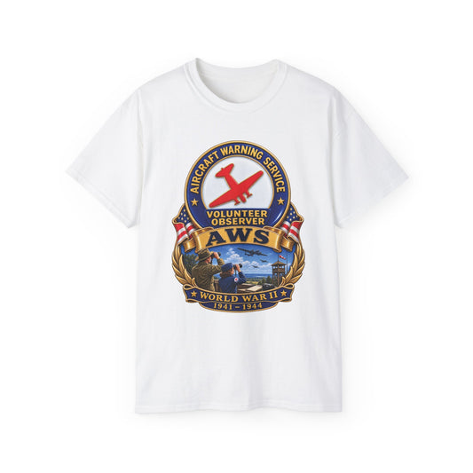 Unisex Ultra Cotton Tee - Aircraft Warning Service (AWS) WWII - 3D - Enhanced