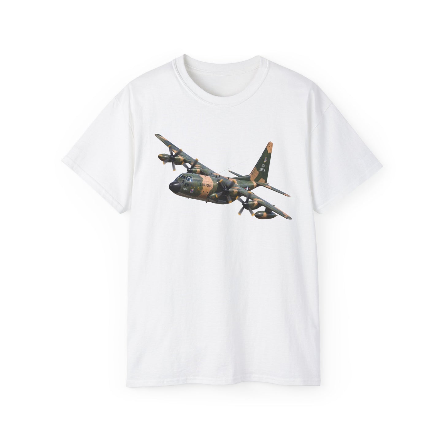 Unisex Ultra Cotton Tee - C-130  Aircraft - Camo - Steep Left Bank Climbing Turn