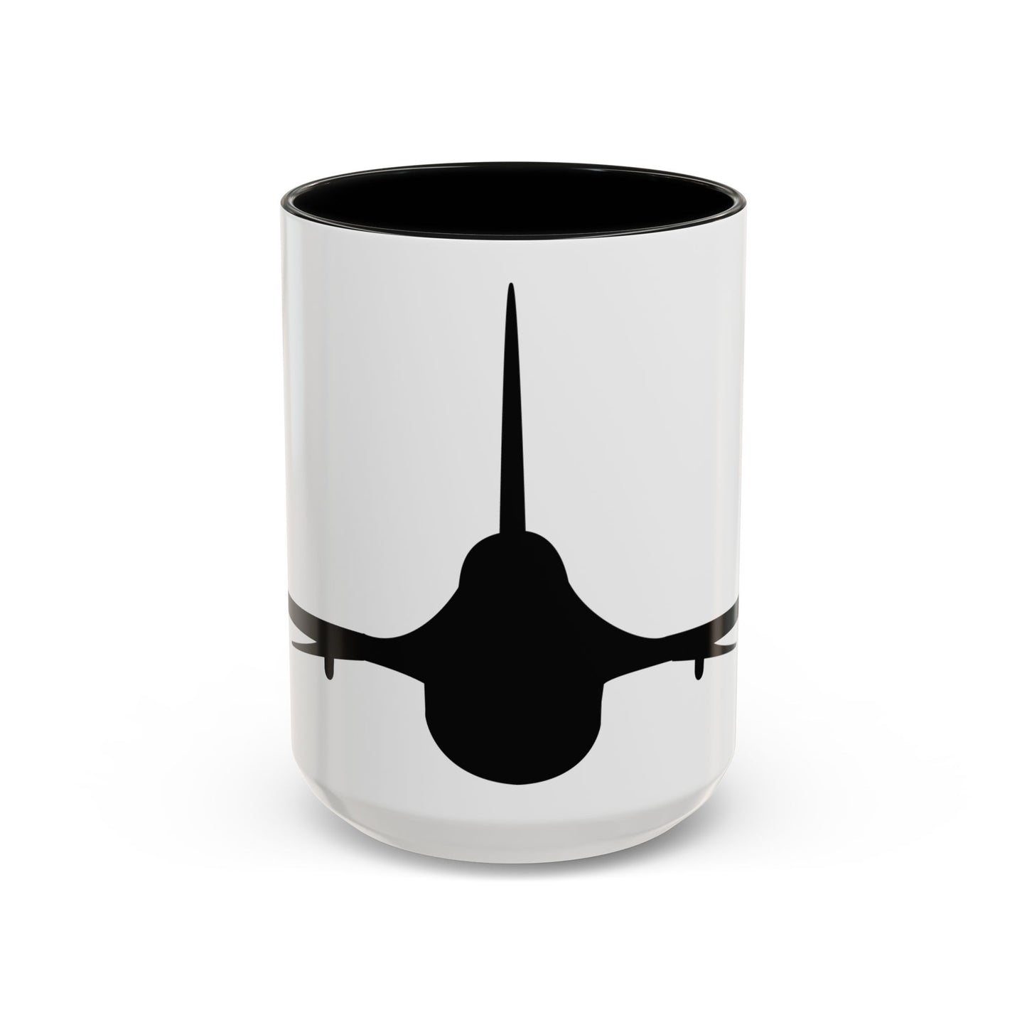 Accent Coffee Mug (11oz & 15oz) - Aircraft - F-16 - Front - Silhouette wo Txt X 300