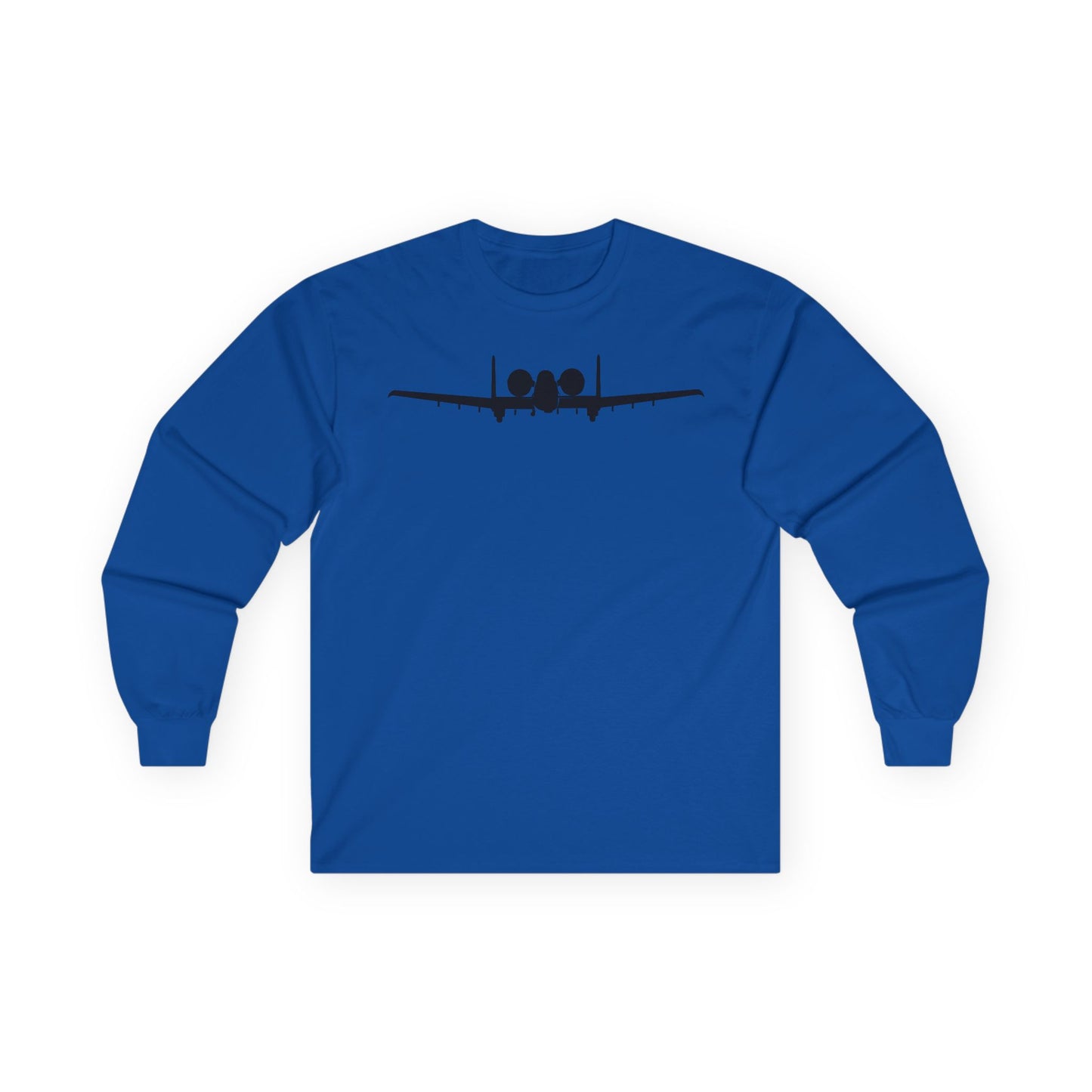 Unisex Ultra Cotton Long Sleeve Tee - Aircraft - USAF - A-10 Thunderbolt II - Front - Silhouette X 300