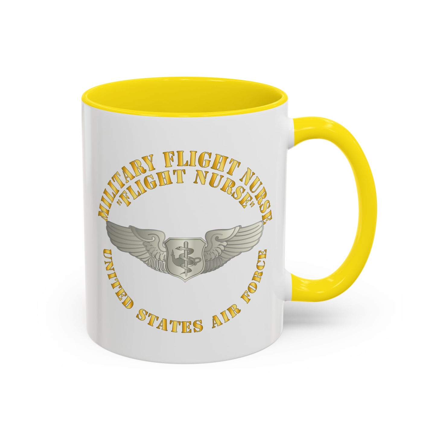 Accent Coffee Mug (11oz & 15oz) - USAF - Military Flight Nurse - Flight Nurse - Basic