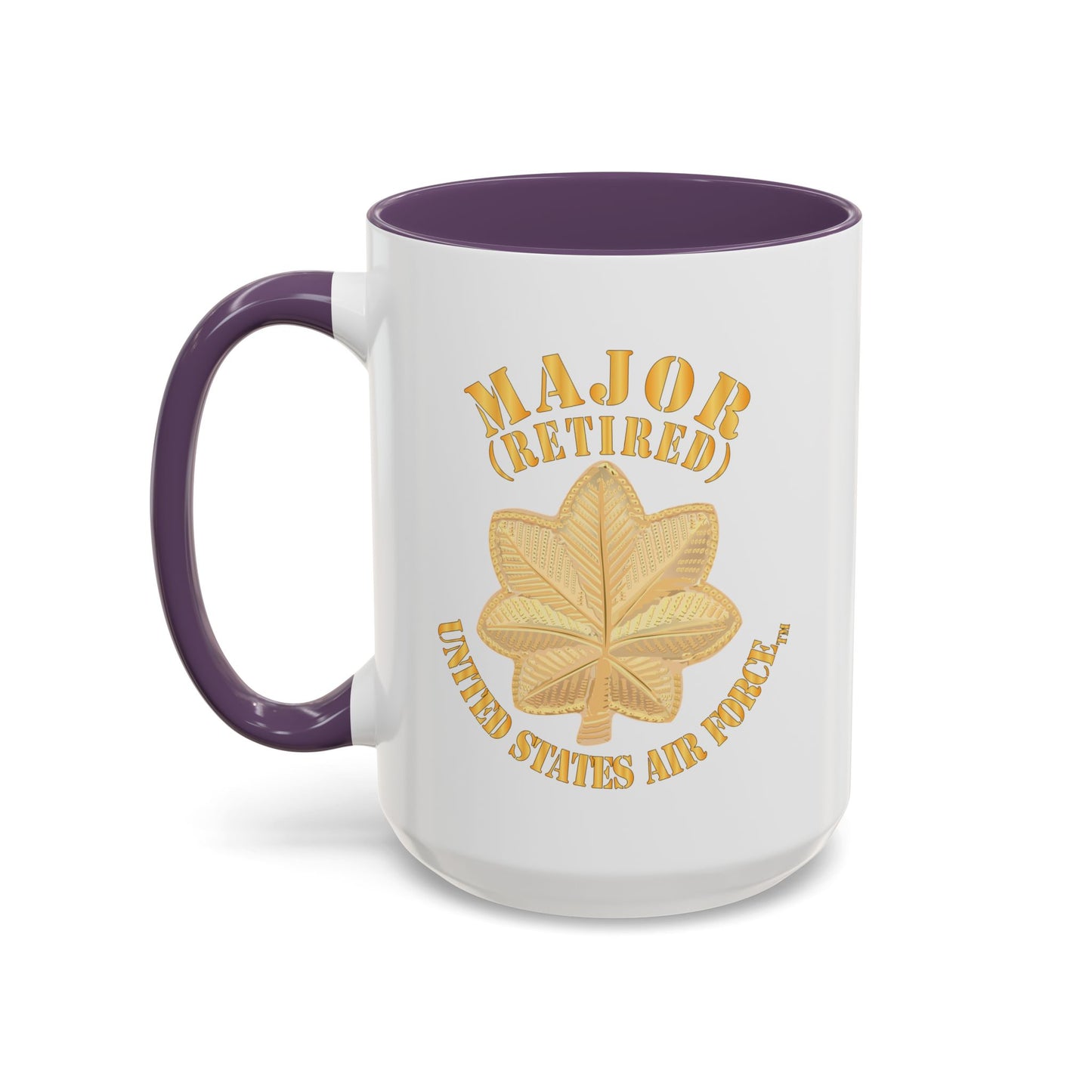 Accent Coffee Mug (11oz & 15oz) - USAF - Major - Retired X 300