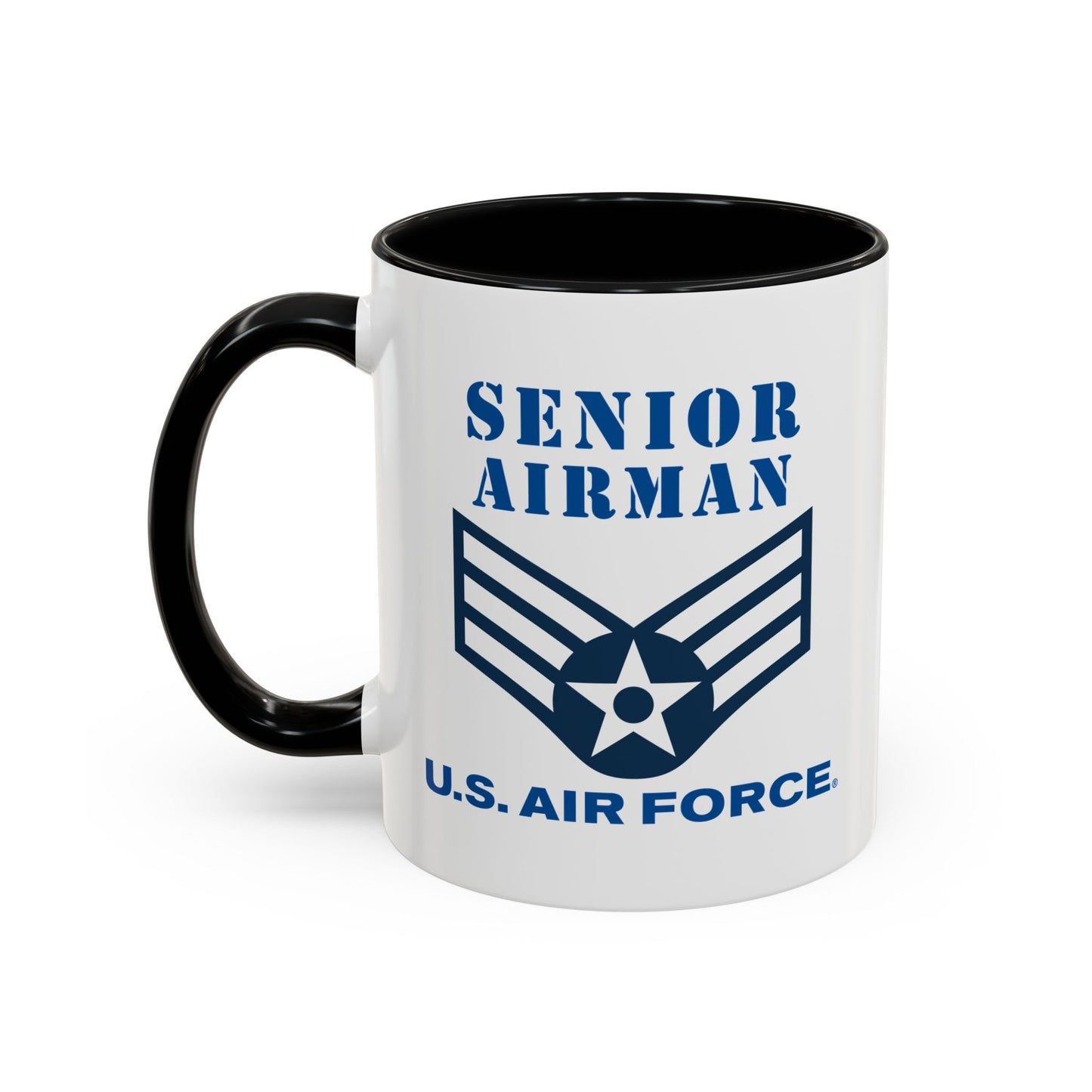 Accent Coffee Mug (11oz & 15oz) - USAF - Senior Airman (E4) - 2020 - US Air Force w Text X 300
