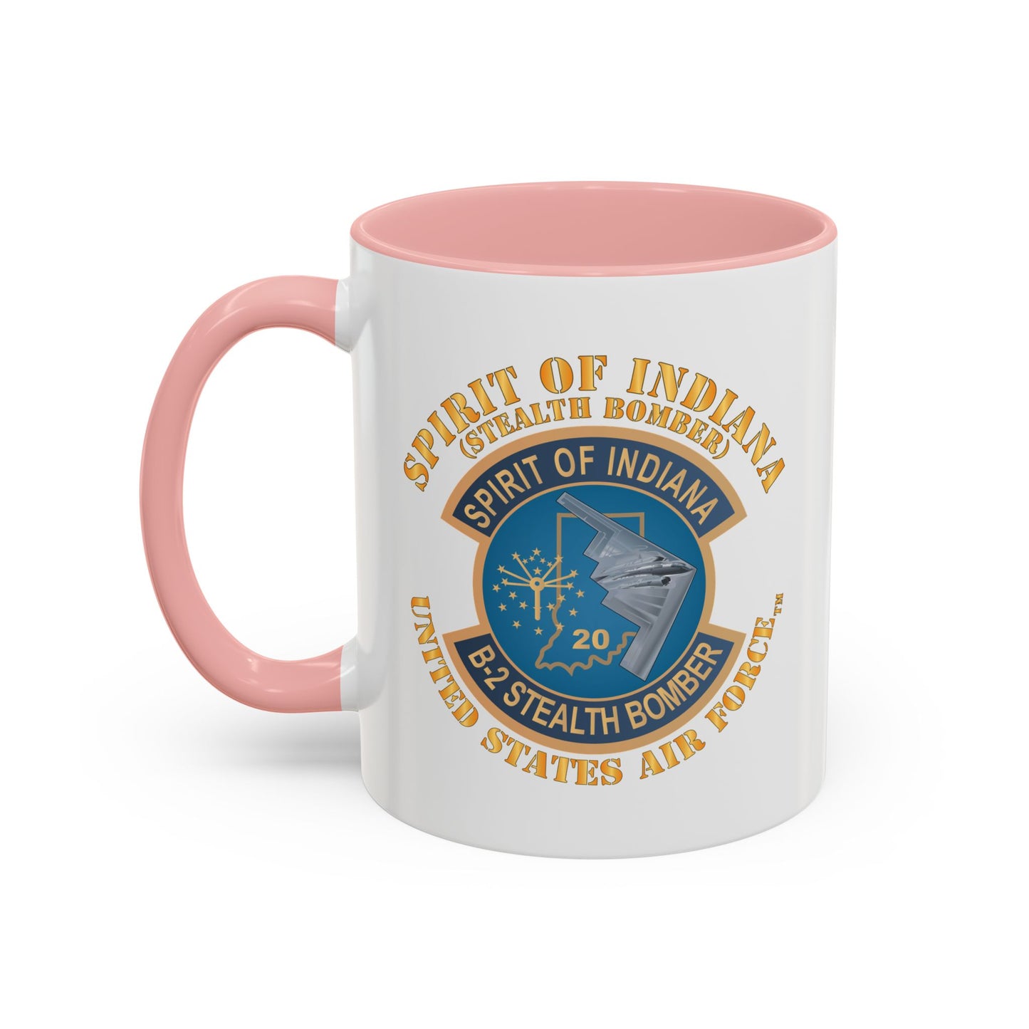 Accent Coffee Mug (11oz & 15oz) - USAF - B2 - Spirit of Indiana - Stealth Bomber X 300