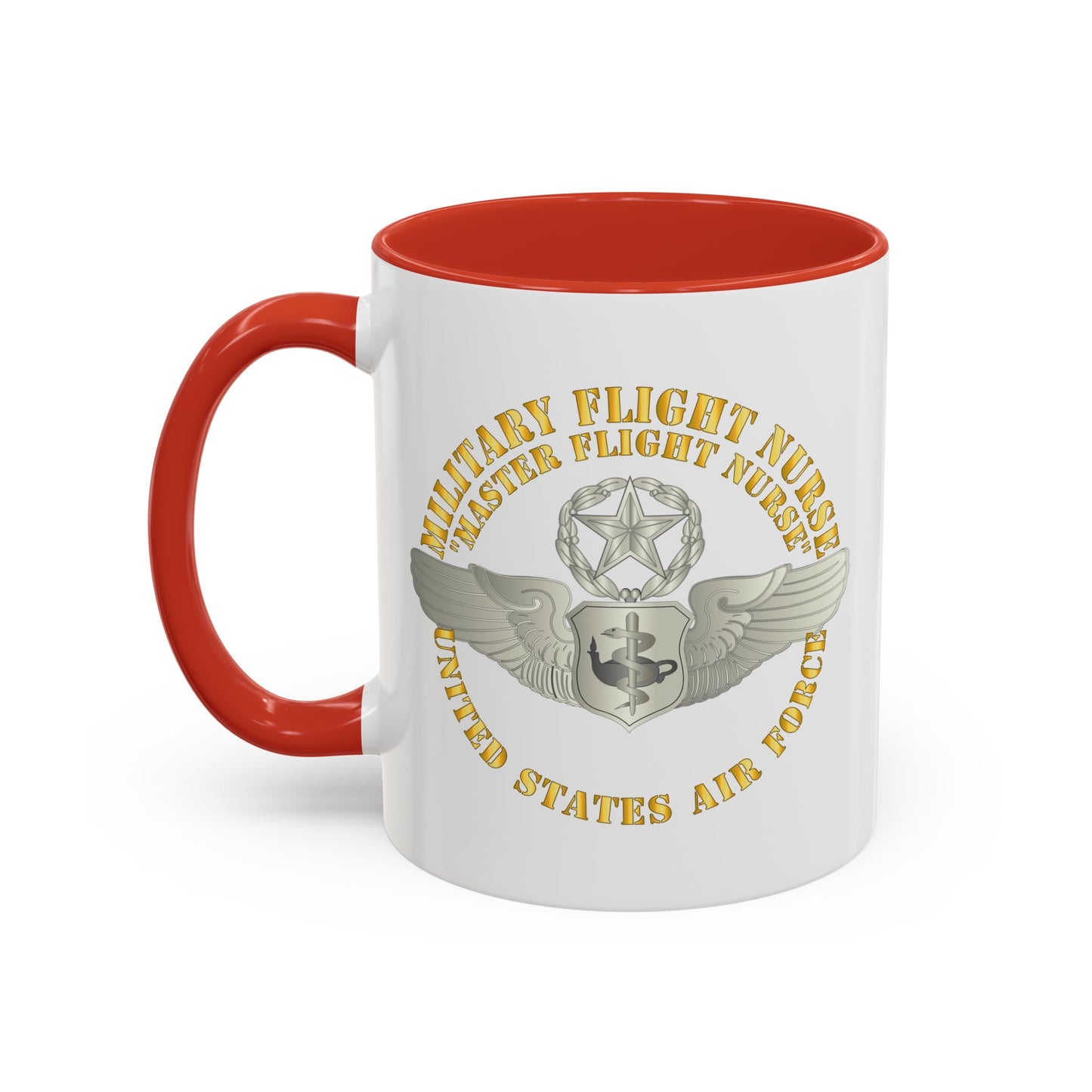 Accent Coffee Mug (11oz & 15oz) - USAF - Military Flight Nurse - Flight Nurse - Master