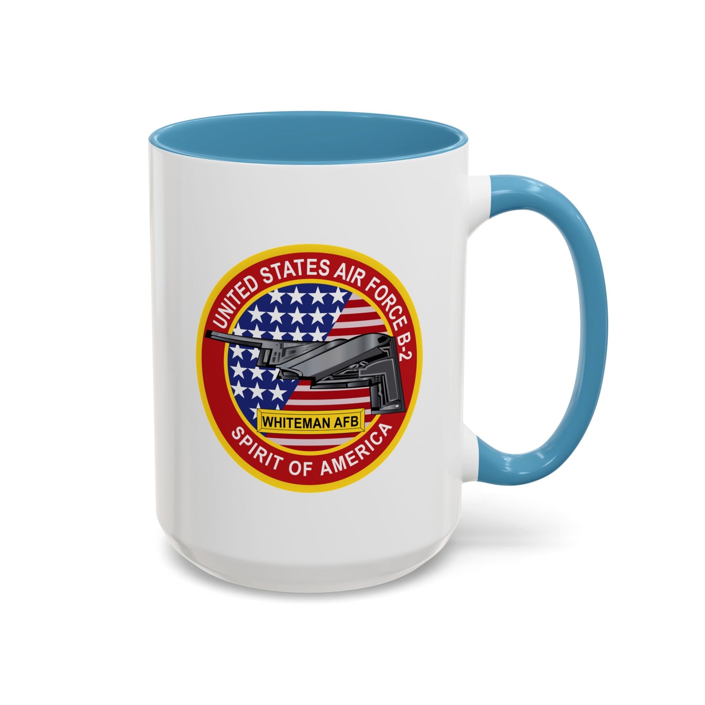 Accent Coffee Mug (11oz & 15oz) - USAF - B2 - Spirit - Stealth Bomber wo Txt
