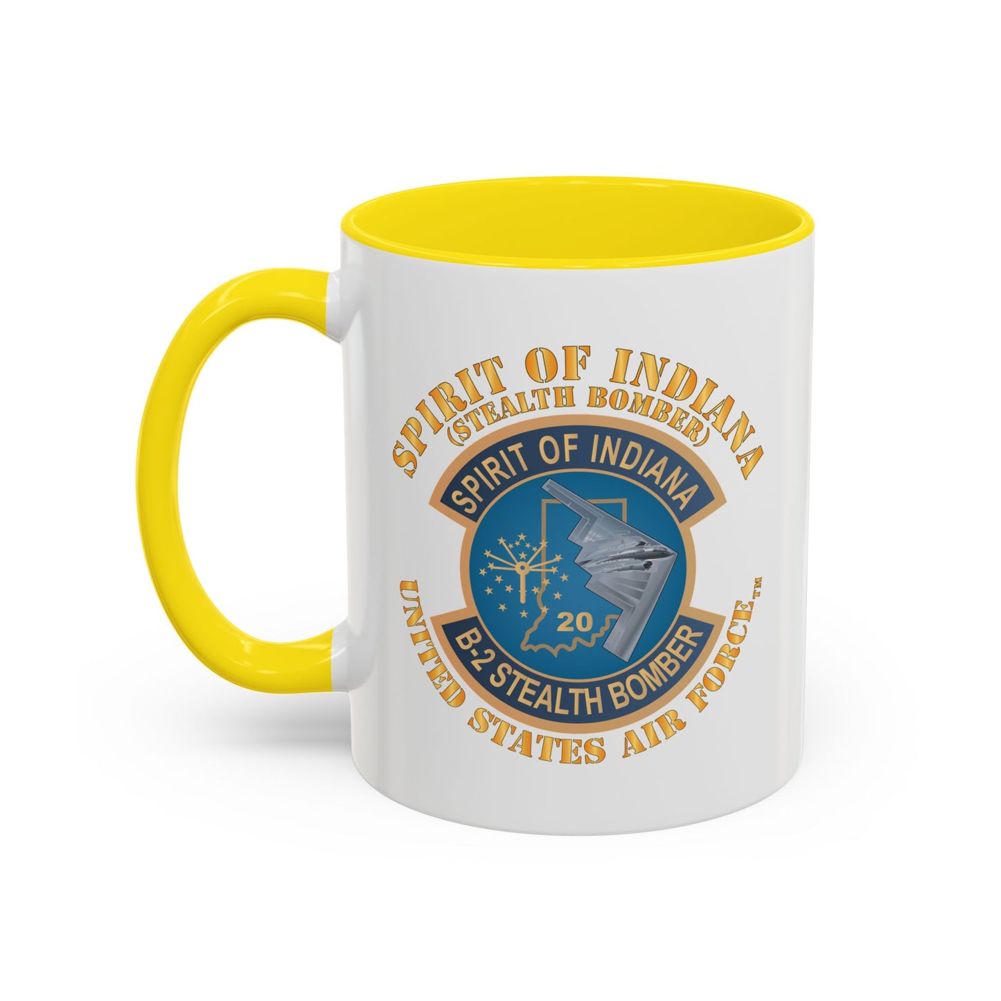 Accent Coffee Mug (11oz & 15oz) - USAF - B2 - Spirit of Indiana - Stealth Bomber X 300