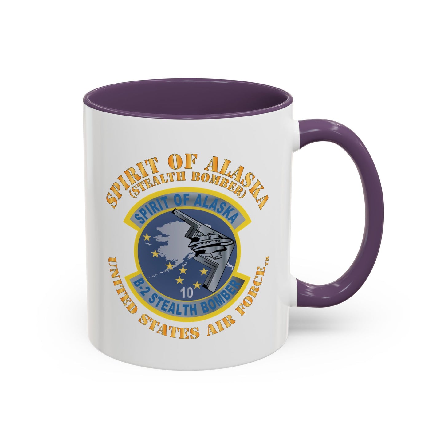 Accent Coffee Mug (11oz & 15oz) - USAF - B2 - Spirit of Alaska - Stealth Bomber X 300