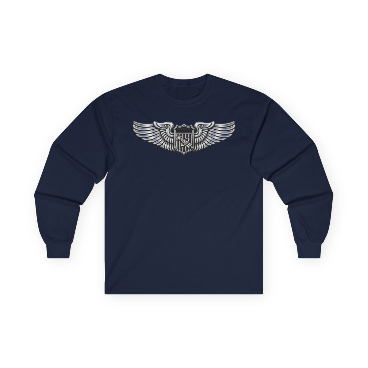 Unisex Ultra Cotton Long Sleeve Tee - USAF - Basic Astronaut Badge wo txt - 3D - Enhanced