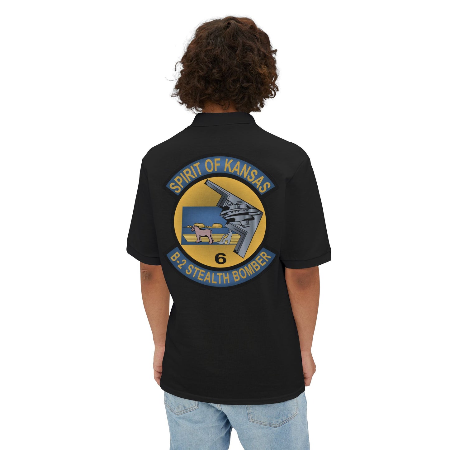 Men's Piqué Polo - USAF - B2 - Spirit of Kansas - Stealth Bomber wo txt X 300