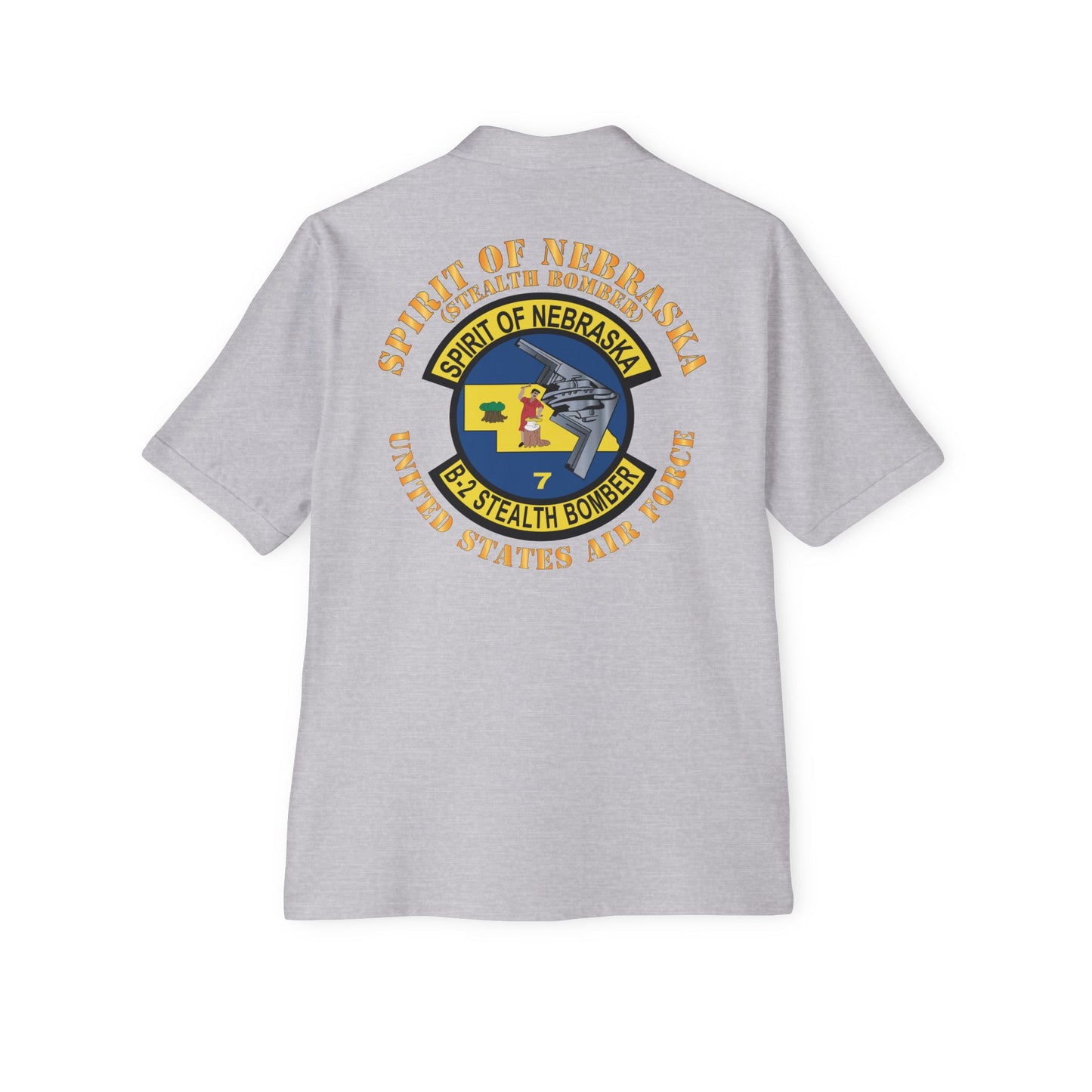 Men's Piqué Polo - USAF - B2 - Spirit of Nebraska - Stealth Bomber X 300