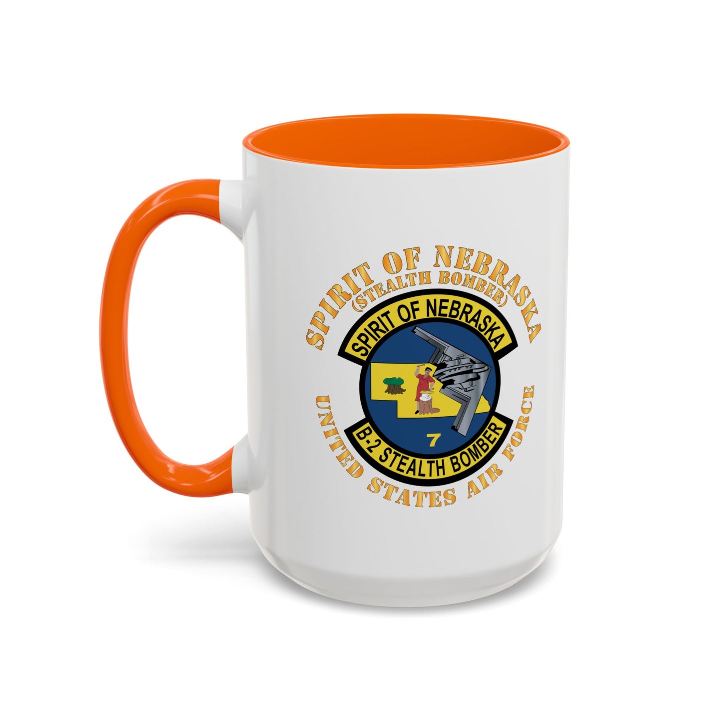 Accent Coffee Mug (11oz & 15oz) - USAF - B2 - Spirit of Nebraska - Stealth Bomber X 300