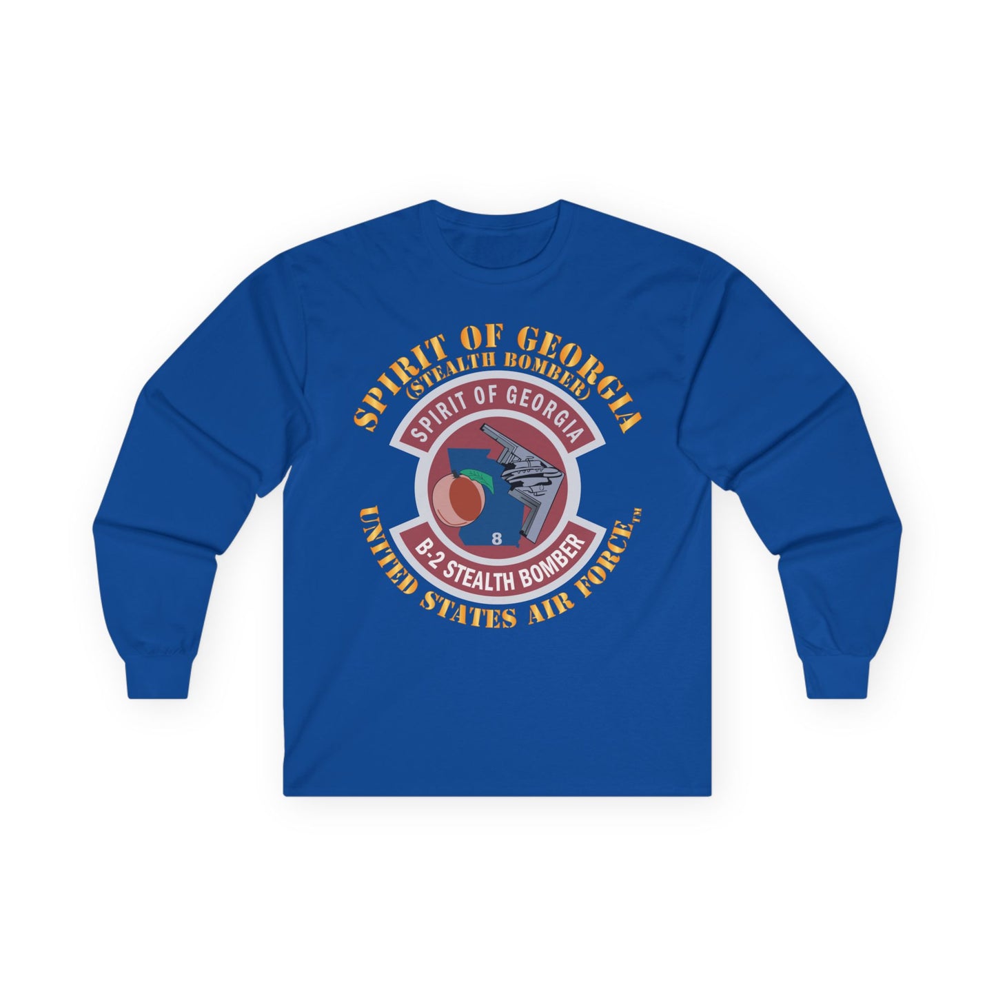 Unisex Ultra Cotton Long Sleeve Tee - USAF - B2 - Spirit of Georgia - Stealth Bomber X 300