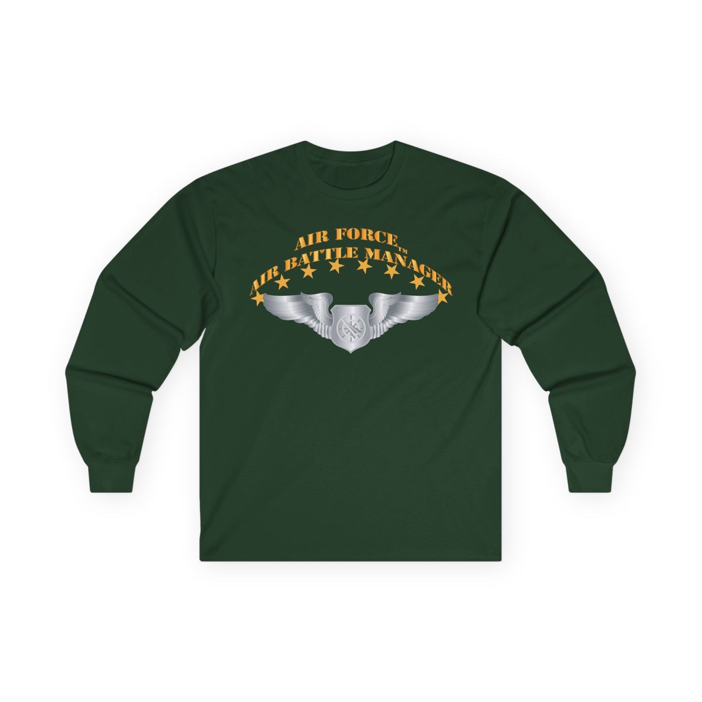 Unisex Ultra Cotton Long Sleeve Tee - USAF - Air Battle Manager - Basic Wings X 300