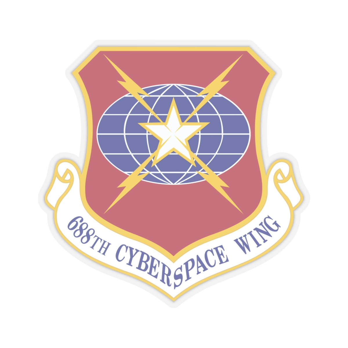 Kiss-Cut Stickers - USAF - 688th Cyberspace Wing wo Txt X 300