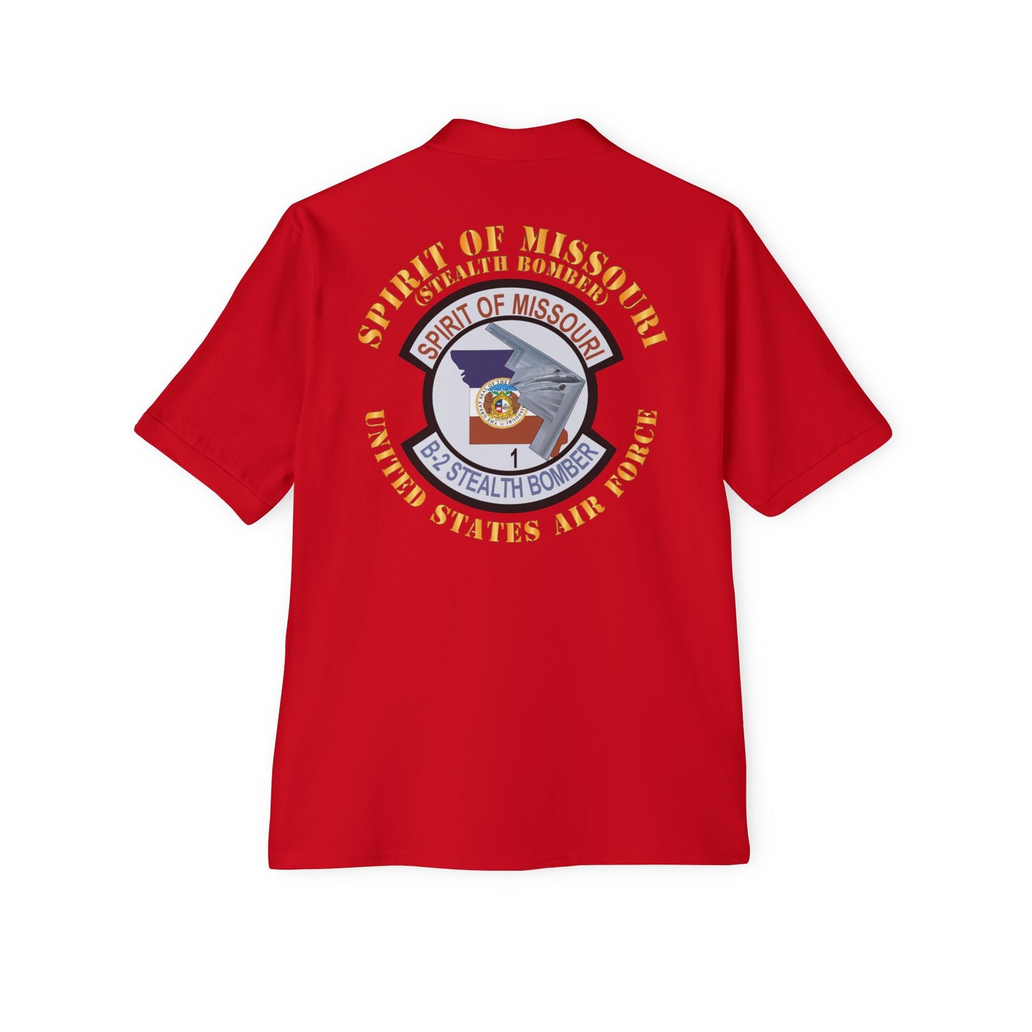 Men's Piqué Polo - USAF - B2 - Spirit of Missouri Stealth Bomber X 300