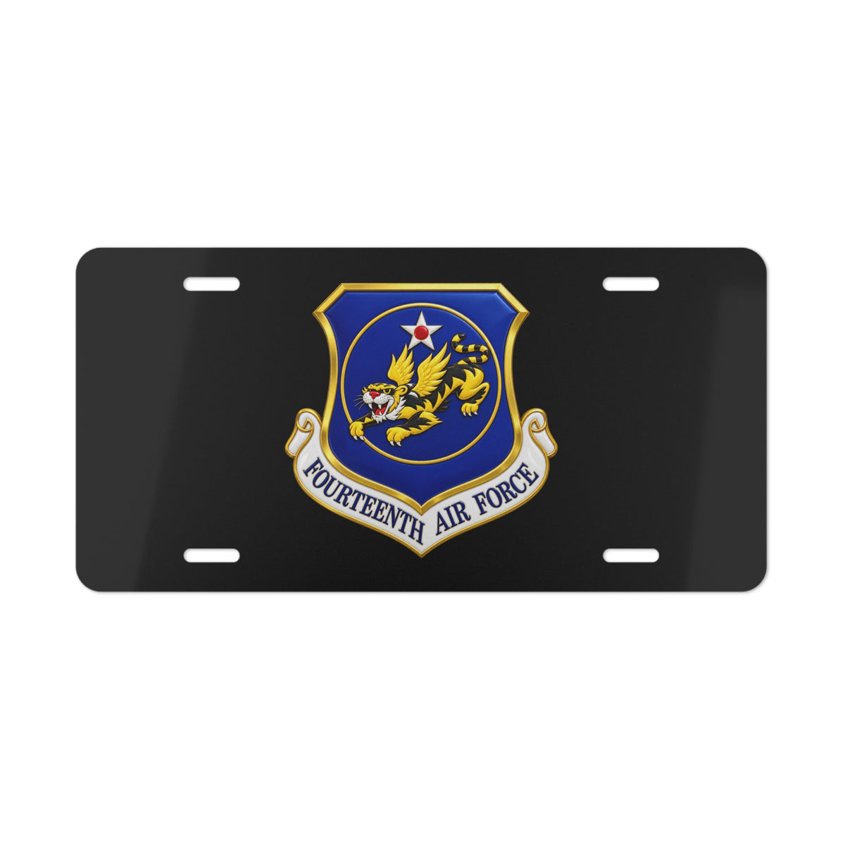 License Plate - USAF - 14th Air Force - Flying Tigers wo txt - 3D - Enhanced