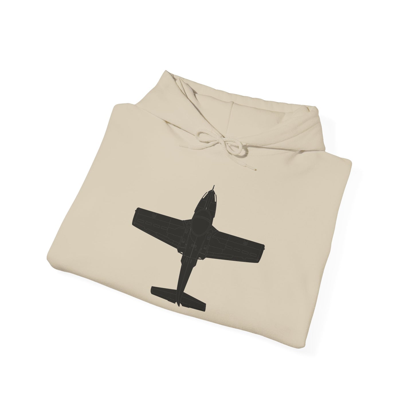Unisex Heavy Blend Hooded Sweatshirt - Aircraft - T-37-Trainer - Top - Black - Metal X 300