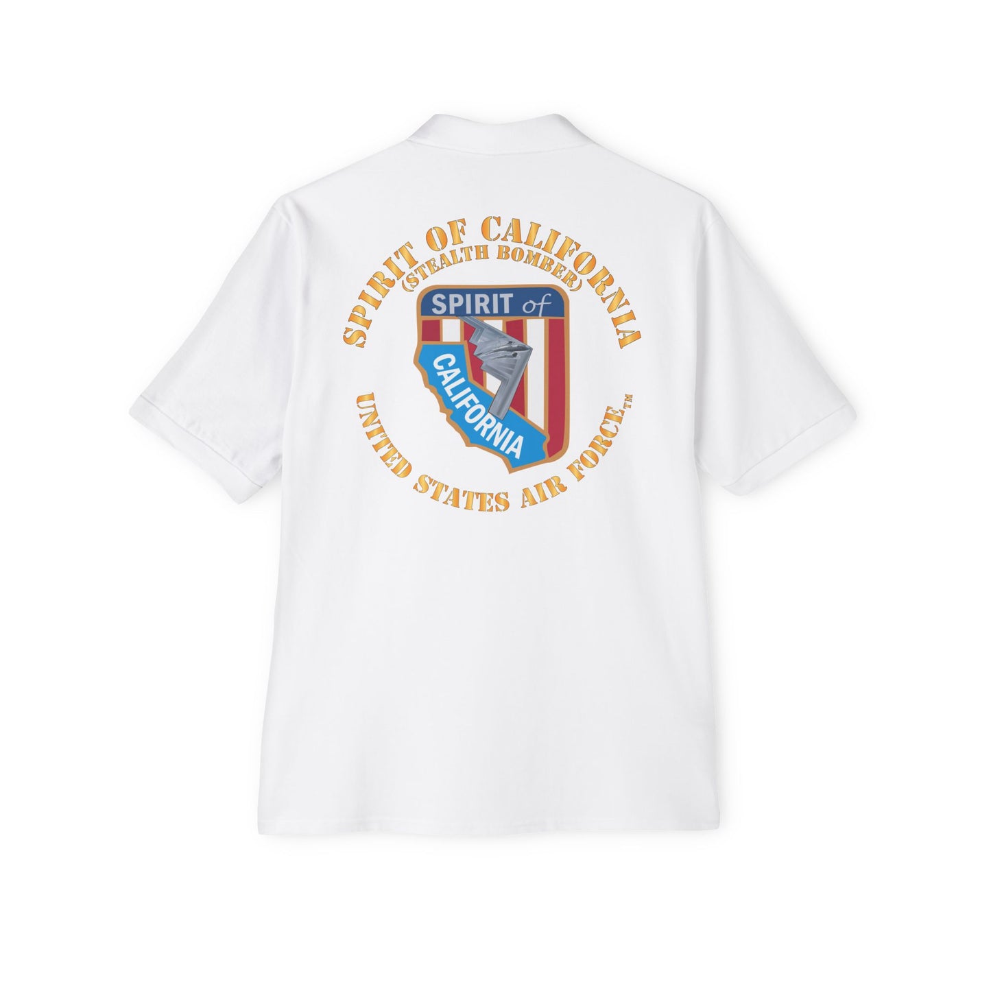 Men's Piqué Polo - USAF - B2 - Spirit of California - Stealth Bomber X 300