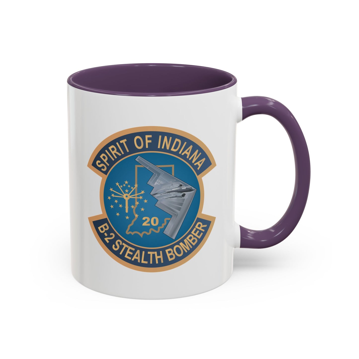 Accent Coffee Mug (11oz & 15oz) - USAF - B2 - Spirit of Indiana - Stealth Bomber wo txt X 300