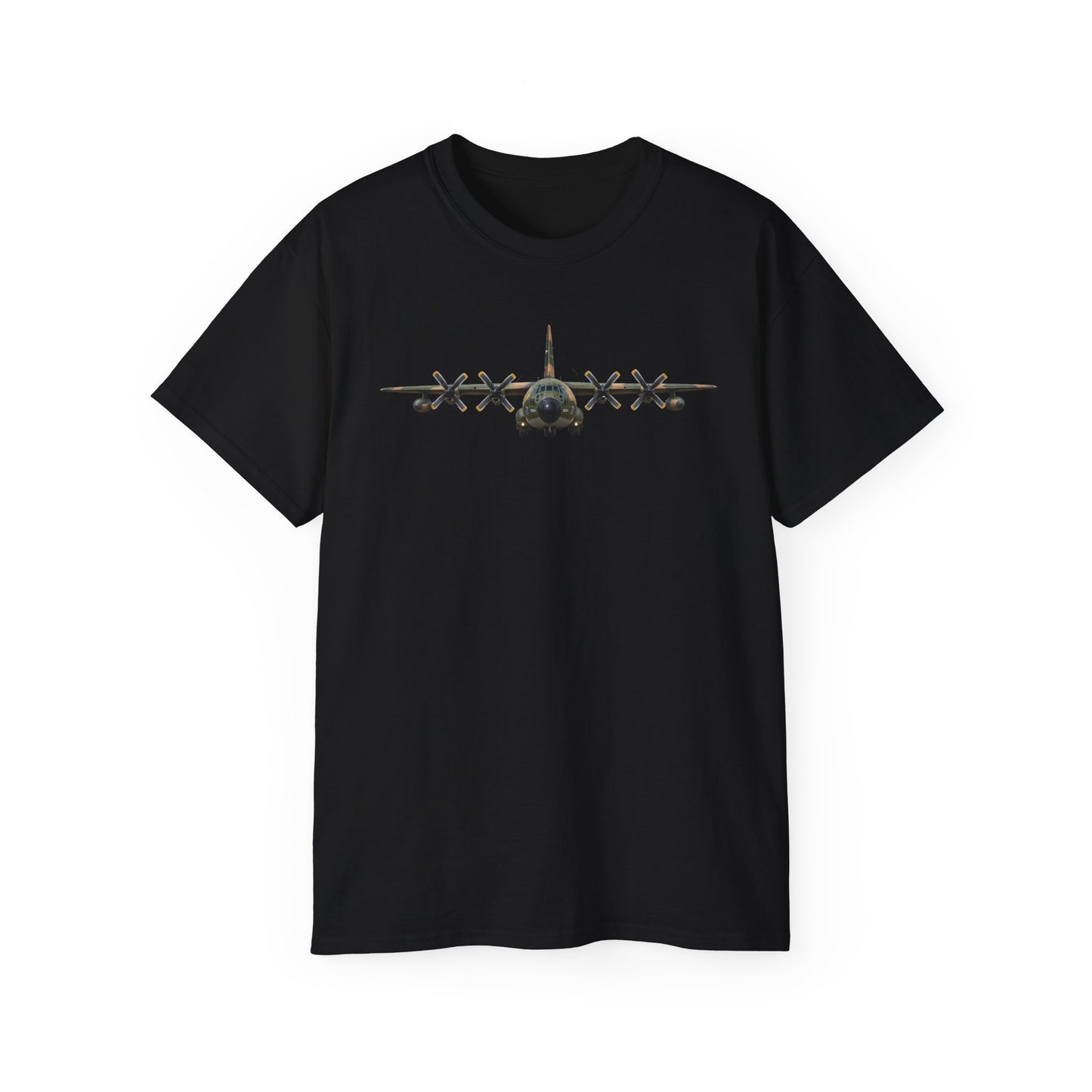Unisex Ultra Cotton Tee - C-130  Aircraft - Camo - FRONT