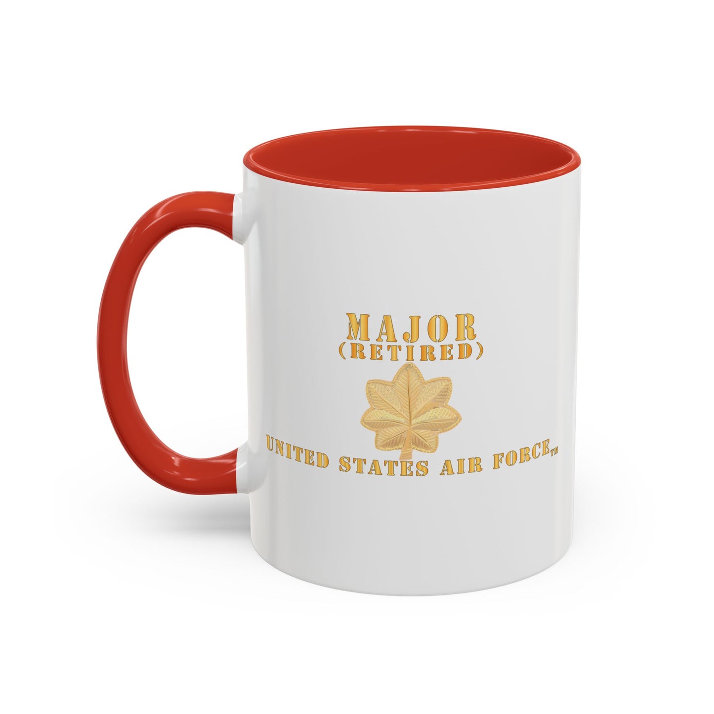 Accent Coffee Mug (11oz & 15oz) - USAF - Major - MAJ - Retired X 300
