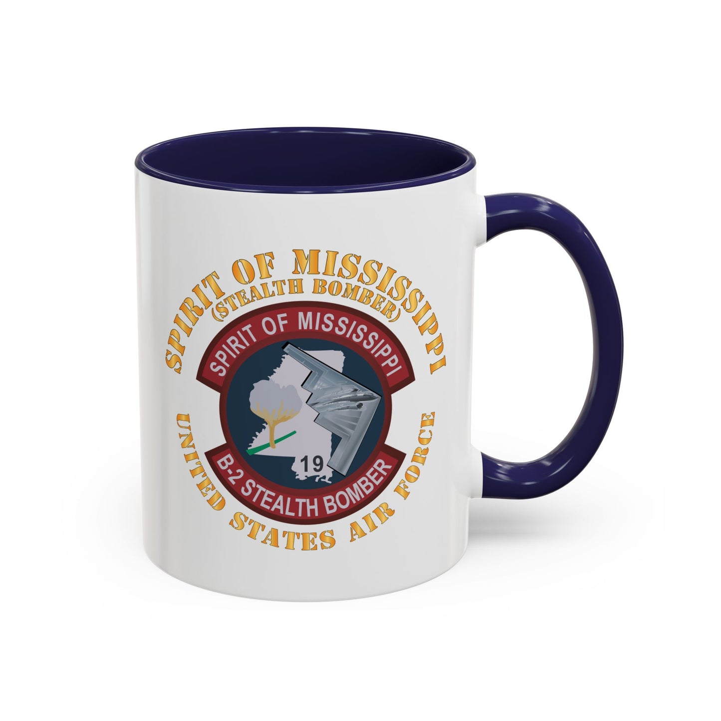 Accent Coffee Mug (11oz & 15oz) - USAF - B2 - Spirit of Mississippi - Stealth Bomber X 300