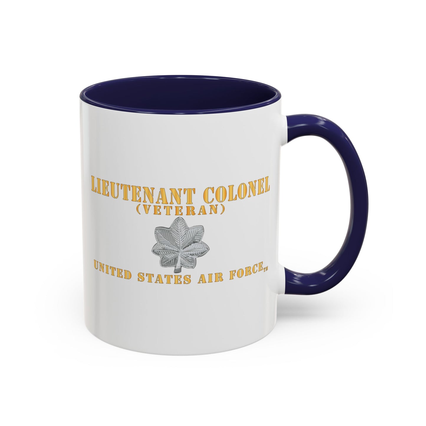 Accent Coffee Mug (11oz & 15oz) - USAF - Lieutenant Colonel - LTC - Veteran - Flat - TM X 300