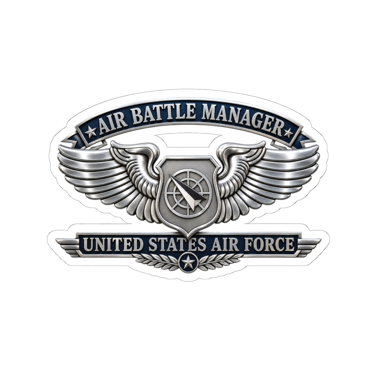 Kiss-Cut Stickers - USAF - Air Battle Manager Badge - United States Air Force- 3D - Enhanced