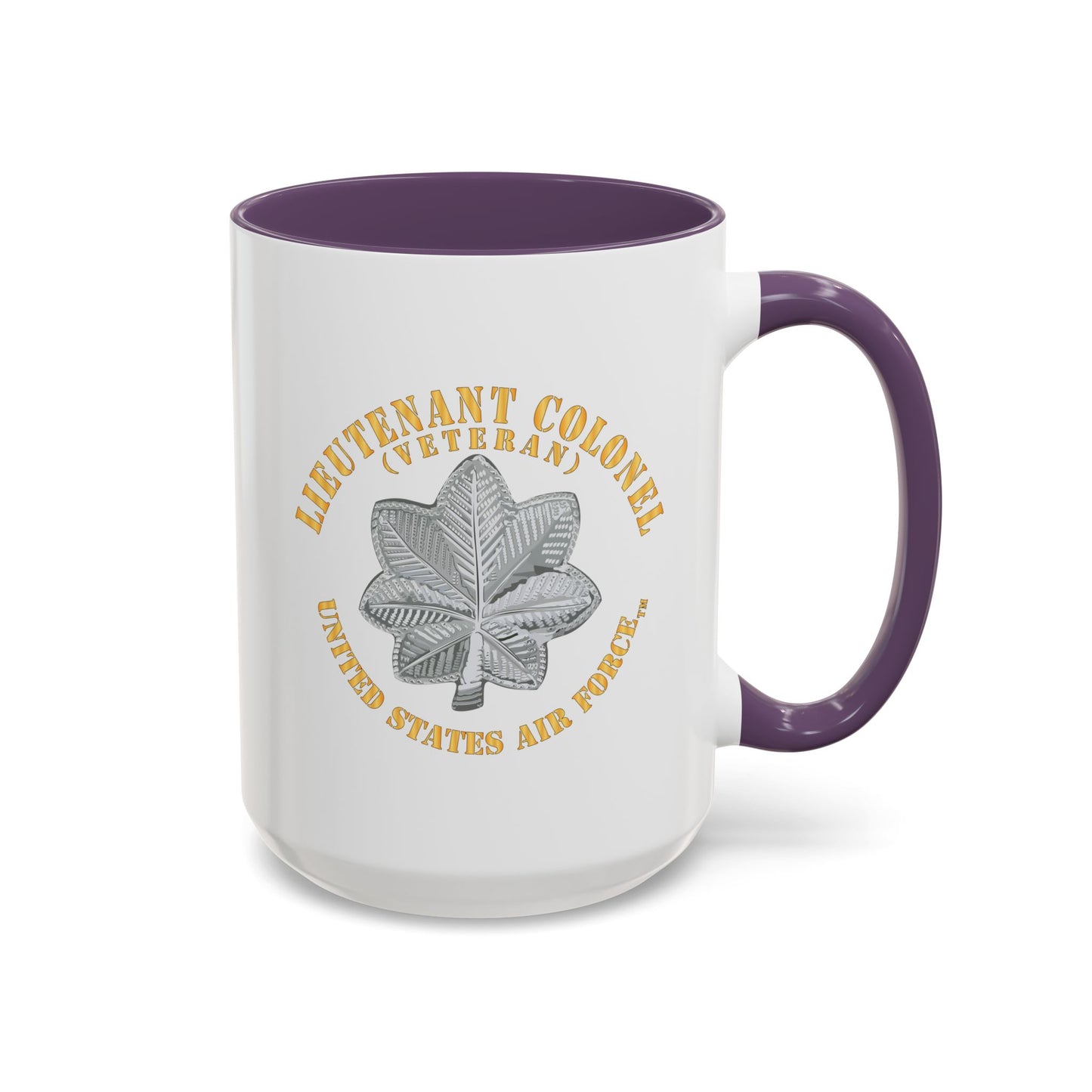 Accent Coffee Mug (11oz & 15oz) - USAF - Lieutenant Colonel - LTC - Veteran - TM X 300