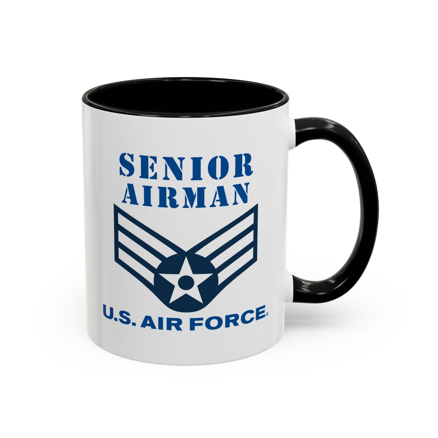 Accent Coffee Mug (11oz & 15oz) - USAF - Senior Airman (E4) - 2020 - US Air Force w Text X 300